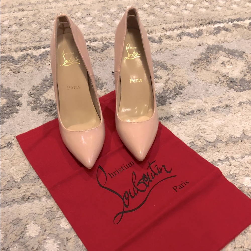 Christian Louboutin “Decollete” 85mm Patent Leather Red Sole Pumps size euro 39